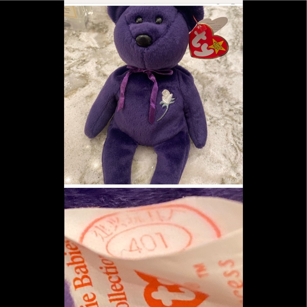 Princess Diana Vintage Beanie Baby with Rare tag Stamp!
